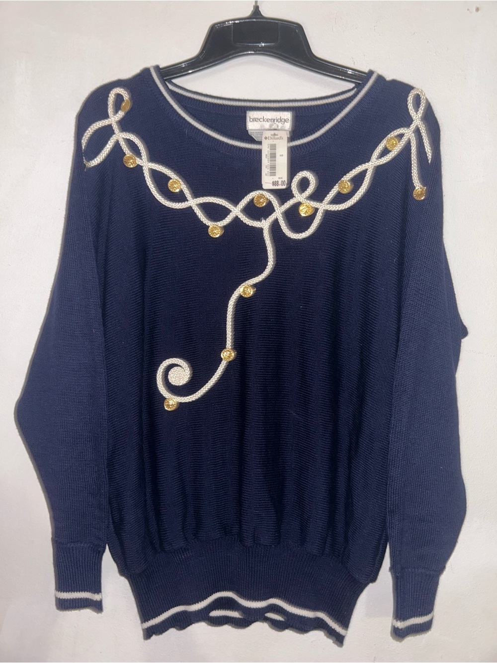 Vintage Breckenridge Women's Sweater Blue Size Large NWT
